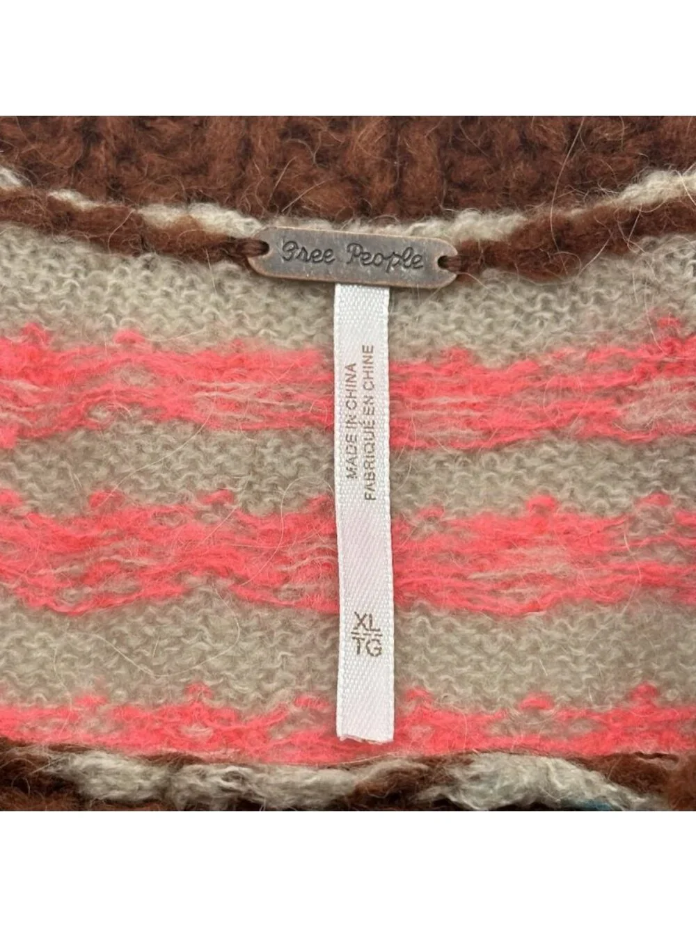 Free People Snow Globe Size XL Gingerbread Cookie Cropped Pullover Sweater NWT